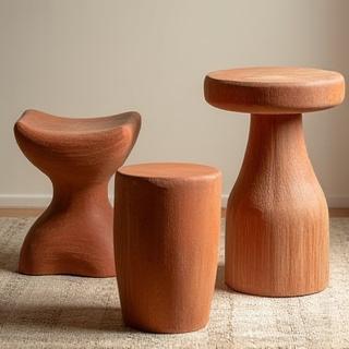 Set of sculptural hotel stools